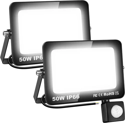 Vista 19 de Willpower 2 unids LED Floodlight 10W 1000lm LED luces de seguridad al aire libre con sensor de movimiento LED luz de trabajo IP66 impermeable PIR