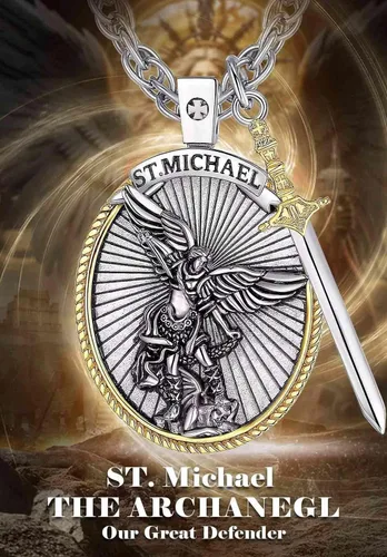 Vista 69 de CELESTIA Medallas de plata de ley 925 San Miguel/San Cristóbal/San Benito/San Gabriel/Virgen María/Jesús/Caravaca/Metatrón/Sello de los Siete