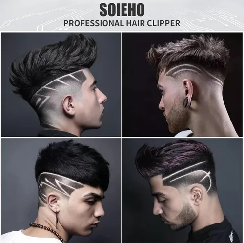 Vista 6 de Cortapelos para hombres, recortadora de barba para hombres, juego de cortapelos eléctrico profesional, cortapelos eléctrico para hombres