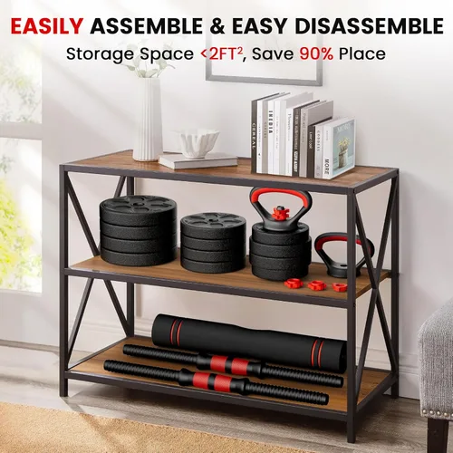 Vista 9 de Adjustable Dumbbell Set, 20/33/45/70/90lbs Free Weight Set with Connector, 4 in1 Dumbbells Set Used as Barbell, Kettlebells, Push up Stand