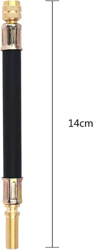 Vista 8 de Extensión de vástago de válvula de neumático de goma flexible de 5.512 in, 2 abrazaderas, adaptador extensor de válvula de neumático para camión