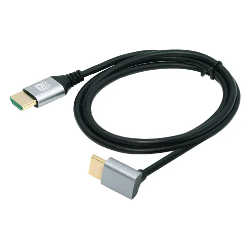 Vista 2 de xiwai 8K HDMI 2.1 Cable HDTV ultra fino 1.6 ft 4K Hyper Super Flexible Cable delgado en ángulo de 90 grados Tipo-A macho a macho para computadora