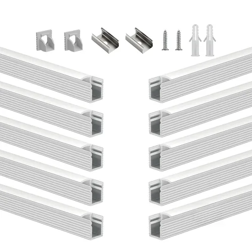 Vista 16 de BTF-LIGHTING - Sistema de canal de aluminio LED de 1.64 pies, paquete de 10 Blanco