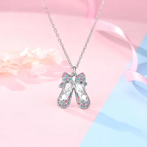 Vista 3 de ORISPRE Ballerina Necklace Gifts for Girls, Dance Recital Gifts for Girl Birthday Graduation Christmas Gifts, Jewelry for Girls