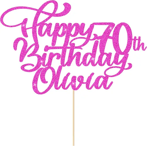 Vista 11 de Decoración personalizada para pastel de cumpleaños, decoración de pastel de cumpleaños, cualquier nombre, edad 1, 10, 16, 18, 20, 21, 30, 40, 50