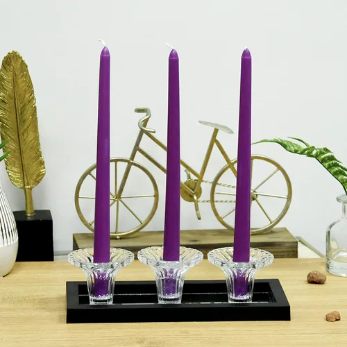 Vista 3 de Zest Candle Velas cónicas de 12 piezas, 12 pulgadas, morado