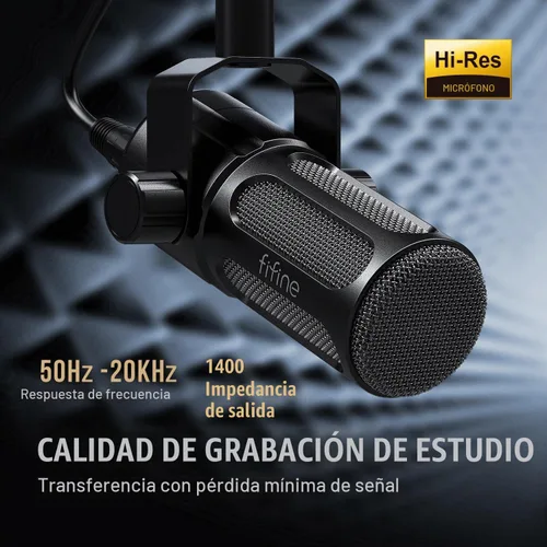 Vista 3 de FIFINE AmpliTank TANK1 XLR Micrófono dinámico para grabación vocal Podcast