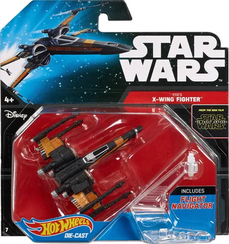 Vista 4 de Hot Wheels Star Wars: El Despertar de la Fuerza Hero Open Wing Orange Starfighter Starship Vehículo
