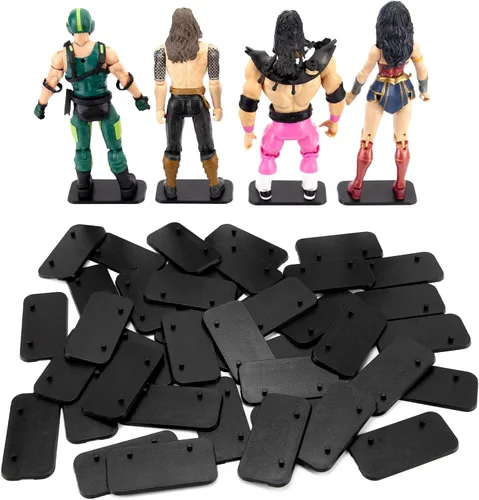 Vista 7 de SIXPOINTS 36 piezas de base redonda de plástico negro para figuras, soportes de soporte de 6 pulgadas compatibles con figuras de juguete 1/12 Marvel