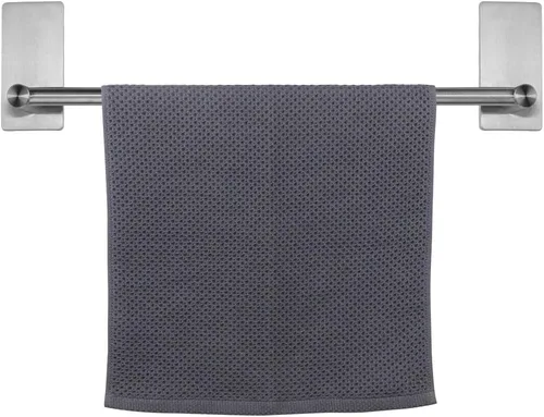 Vista 10 de NearMoon toallero de barra autoadhesivo de acero inoxidable para baño, soporte para colgar toallas en la pared, estilo contemporáneo, sin