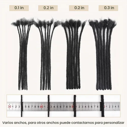 Vista 4 de DAIXI 0.2cm y 0.4cm y 0.6cm y 0.8cm de grosor 4-18 pulgadas 10 hebras extensiones de rastas de cabello humano 100% real para hombres/mujeres