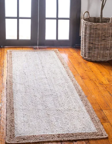 Vista 15 de Unique Loom Colección de yute trenzado de calidad clásica hecha natural tejida a mano con detalles de color sólido, alfombra rectangular de 2 pies 0
