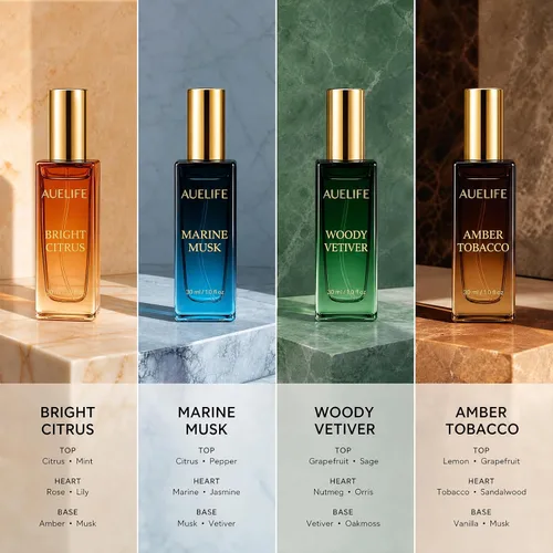 Vista 4 de Auelife Men's Perfume Gift Set, 4x30mL Cologne, Gifts for Father, Dad & Him