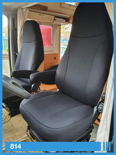 Vista 6 de Bremer SITZBEZÜGE Fundas de asiento compatibles con conductor y pasajero de autocaravana, color negro liso 814
