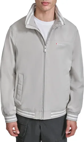 Vista 7 de Champion Men's Water Resistant Varsity Bomber Jacket With Flex Stand Collar