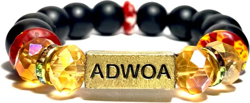 Vista 73 de Pulseras africanas tradicionales con nombre nacido en el día para mujeres de Ghana, materiales naturales, ajuste cómodo y holgado