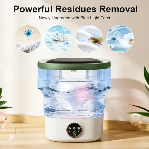 Vista 3 de Lavadora portátil – Mini lavadora plegable de 22 litros con cesta giratoria, 3 modos de limpieza y limpieza profunda para ropa pequeña, lavandería