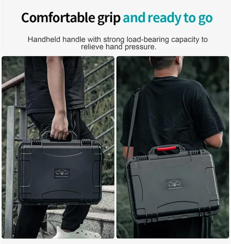 Vista 6 de Funda rígida impermeable para DJI Mavic 4 Pro Drone, almacenamiento perfecto para control remoto RC 2 o RC Pro, hasta 9 baterías, concentrador