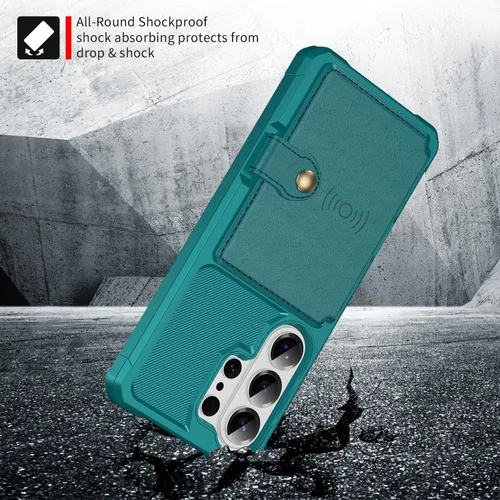Vista 146 de Funda para Samsung Galaxy S21 Ultra con tarjetero, compatible con soporte magnético para automóvil, resistente a los golpes, resistente, suave, TPU