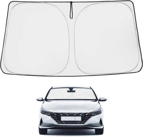 Vista 238 de Proadsy Parasol para parabrisas Rivian R1S 2022-2025 2026 de 4 capas plegable, protector de parasol frontal que bloquea los rayos UV, mantiene