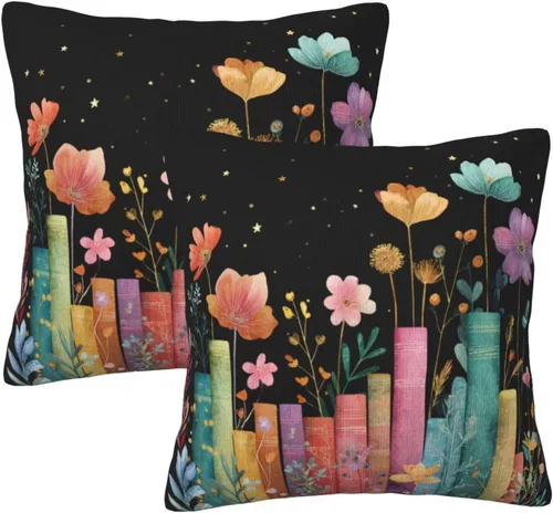 Vista 31 de Fundas de Almohada Flor de Pascua Dorada Copo de Nieve Navidad Xmas Juego de 2 Fundas de Almohadas Cuadradas Funda de Cojín Fundas de Almohadas
