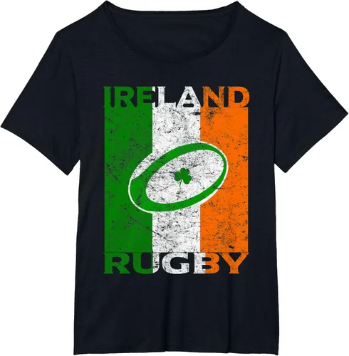 Vista 31 de Camiseta de rugby irlandés con la bandera de Irlanda, regalo vintage Negro