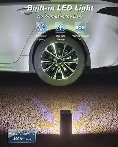 Vista 6 de Inflador inteligente de neumáticos de inflado rápido, compresor de aire portátil, batería recargable inalámbrica y bomba de aire automática de 12 V