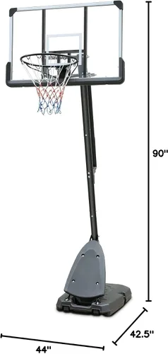 Vista 8 de Sports God - Sistema de aro de baloncesto portátil, tablero ajustable y ruedas para niños/adultos, interior y exterior