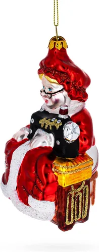 Vista 2 de Adorno navideño de cristal de la señora Claus y la máquina de coser