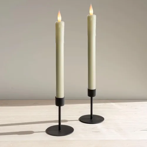Vista 6 de Paquete de 6 velas LED sin llama de cera real marfil de 10 pulgadas con control remoto, botón de encendido/apagado, regulable, modo