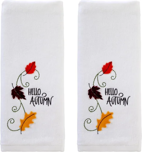 Vista 13 de SKL Home Juego de 2 toallas de mano bordadas con corona de otoño y Acción de Gracias, 100% algodón, decoración para baño, cocina, bar y regalo