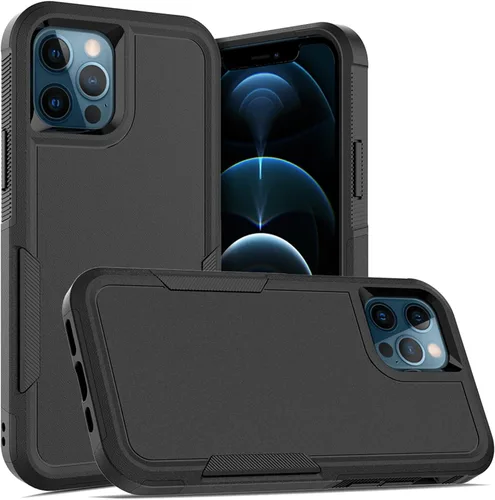 Vista 8 de MDCN Funda para iPhone 12 / iPhone 12 PRO: funda protectora de doble capa resistente para teléfono celular, a prueba de golpes, resistente