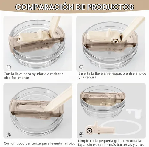 Vista 4 de Stanley Cup - Vaso a prueba de derrames, tapa abatible con popote para Stanley Cup, 30 onzas, tapa a prueba de fugas para Stanley H2.0 Quencher