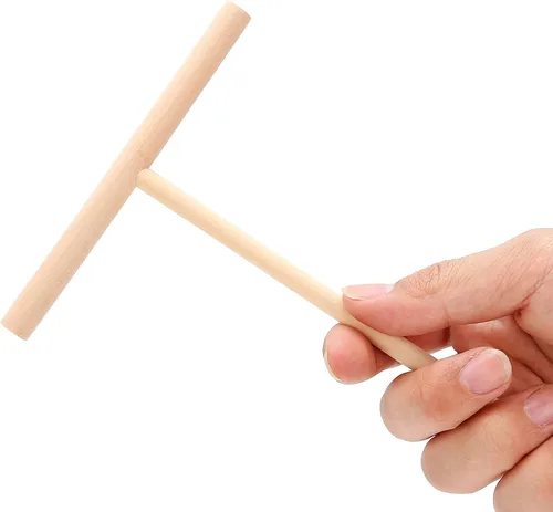 Vista 6 de Fdit Esparcidor de masa en forma de T, 2 espátulas redondas de madera en forma de T, para crepé, para uso en cocina