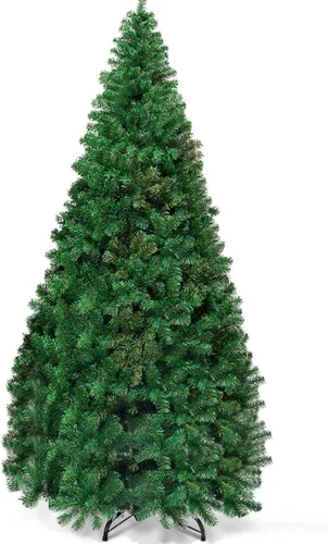 Vista 19 de Goplus Árbol de Navidad negro sin luz de 6 pies, árbol de Halloween artificial con 1036 puntas de rama, soporte de metal, árbol completo de Navidad