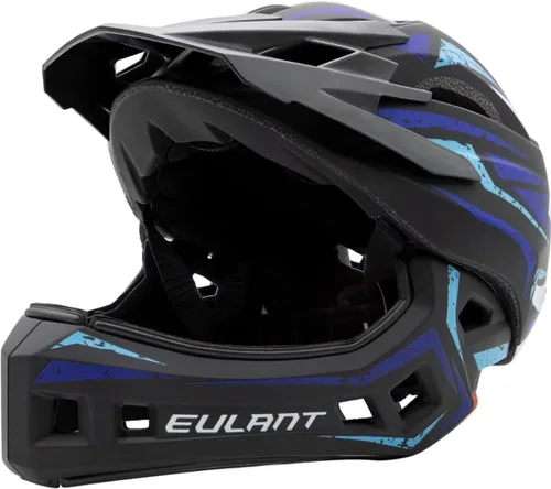 Vista 9 de EULANT Casco integral para niños con protector de barbilla, casco de bicicleta para niñas y niños de 6 años, se adapta a cabezas de 48 a 22.0 in