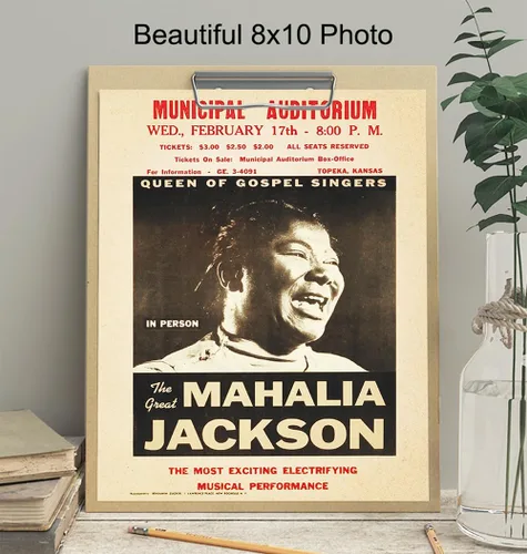 Vista 3 de Póster de Mahalia Jackson – Música Gospel – Arte de pared afroamericano – Historia negra – Cultura negra – Decoración de pared de mujeres