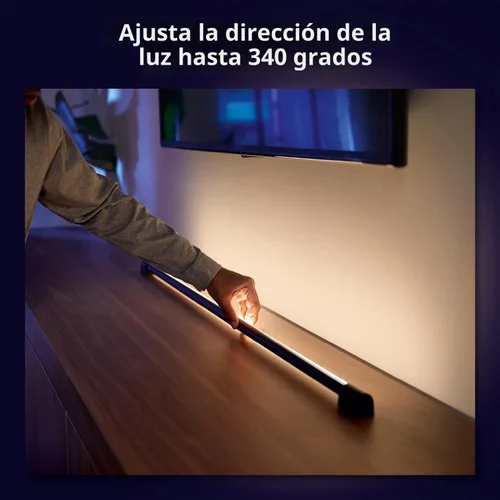 Vista 6 de Philips Hue - Tubo de luz LED inteligente grande, negro - Luz LED de cambio de color blanco y ambiente - 1 paquete - Sincronización con TV, música