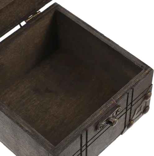 Vista 4 de Alipis Vintage Wooden Jewelry Box Retro Antique Trinket Storage Case with Buckle for Rings Earrings Necklaces Bracelets Retro European