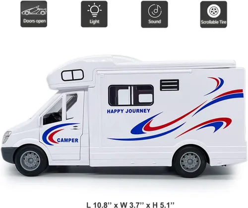 Vista 2 de Juguetes para autocaravana de juguete para niños modelo de automóvil de juguete vehículo recreativo vacaciones viajes aventura alimentado por