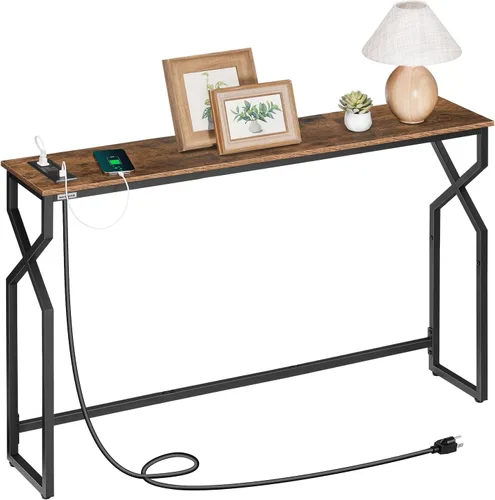 Vista 10 de MAHANCRIS - Mesa de sofá de 44.9 pulgadas, mesa consola estrecha de 9.4