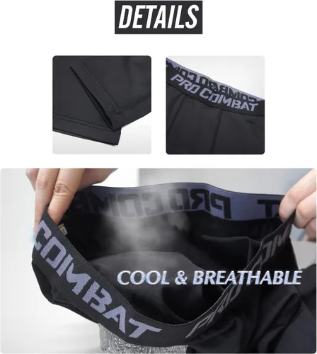 Vista 4 de SS COLOR FISH Paquete de 3 pantalones de compresión para hombre, atléticos, capa base, leggings de entrenamiento, mallas para correr para hombre