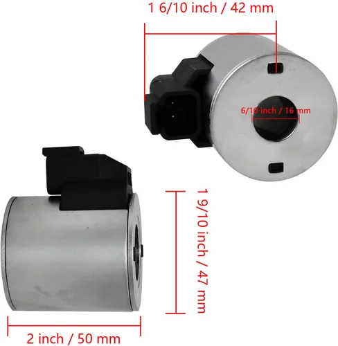 Vista 2 de Bobina de válvula electromagnética 4303712 12V compatible con vástago de válvula Hydraforce Serie 10 12 16 38 58 compatible con conector Deutsch