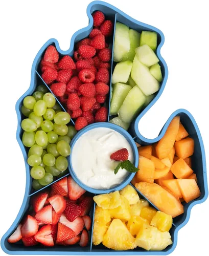 Vista 2 de KOLORAE Michigan - Bandeja para servir – Bandeja de aperitivos reutilizable de 7 compartimentos con taza de aderezo. Ideal para entretenimiento