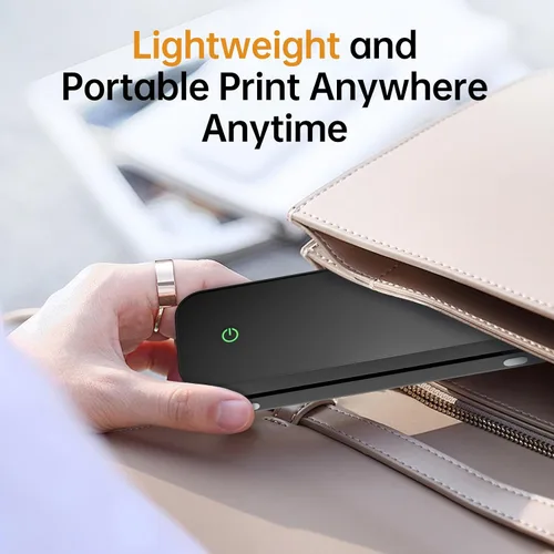 Vista 3 de Impresoras portátiles inalámbricas para viajes, mini impresora térmica Bluetooth sin tinta compatible con Android, iOS y laptop, compatible