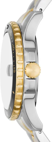 Vista 2 de Fossil Blue Dive FS6031 - Reloj de acero inoxidable con tres manecillas y fecha, dos tonos