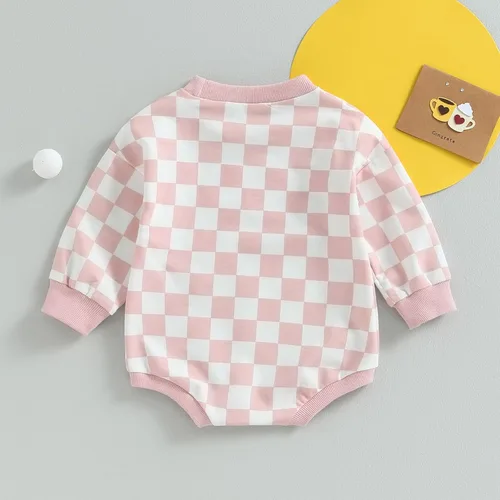 Vista 31 de Karuedoo Sudadera a cuadros para bebé niño y niña, mameluco de gran tamaño, manga larga, con burbujas, ropa neutra para otoño