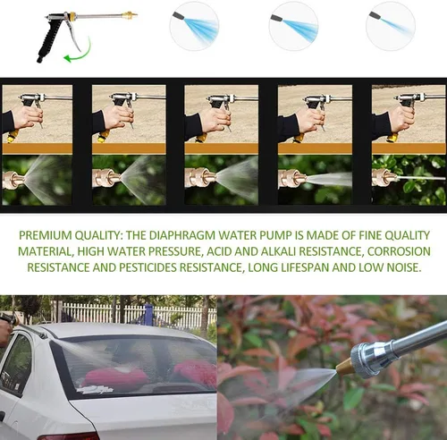 Vista 3 de MASO Bomba de energía para lavadora a presión de coche, kit de lavado eléctrico de presión portátil, 12 V, 80 W, bomba de agua, boquilla