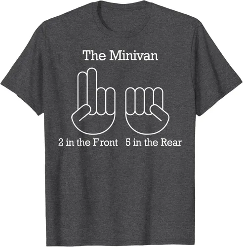 Vista 29 de The Minivan 2 In The Front 5 In The Rear Camiseta, Negro