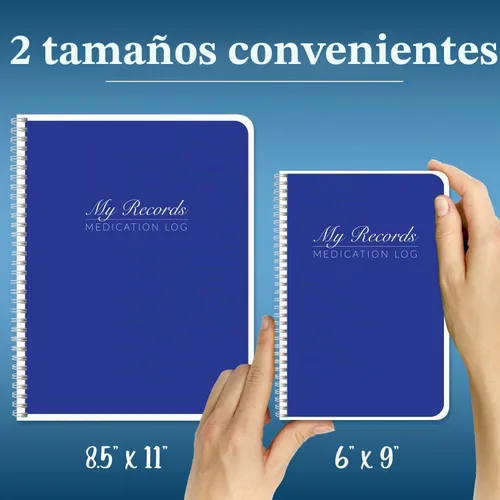 Vista 6 de BookFactory - Libro de registro de medicamentos, 6 x 9 pulgadas, alambre O, 110 páginas